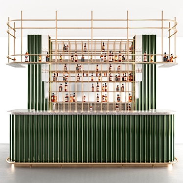 Modern Art Bar Tile Display 3D model image 1 