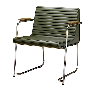 Sleek Metal Frame Chair Upholstered 3D model image 1 