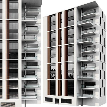 Exquisite Residential Building Model 3D model image 1 