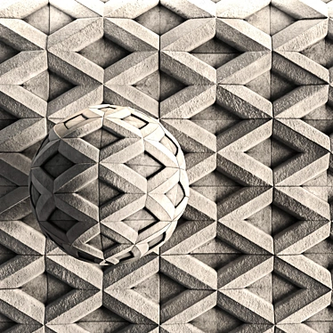 3D Concrete Wall Panel Texture Set 3D model image 1 