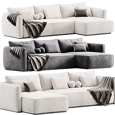 Sleek ESSE Sofa Blanche Design 3D model image 1 