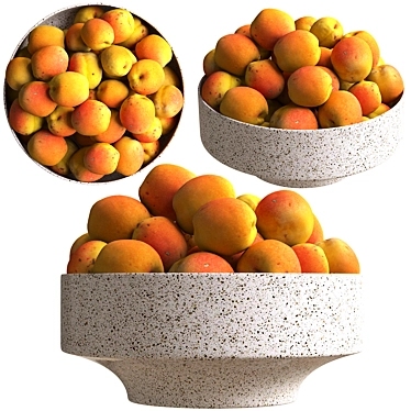 Fresh Apricots in Bowl 3D model image 1 