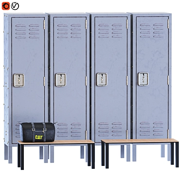 Modern Sports Locker Room Furniture 3D model image 1 