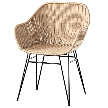 Synthetic Rattan Chart Outdoor Chair 3D model image 1 