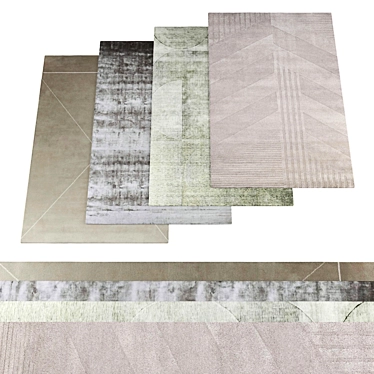 Modern Rug Set: 4 Textures 3D model image 1 