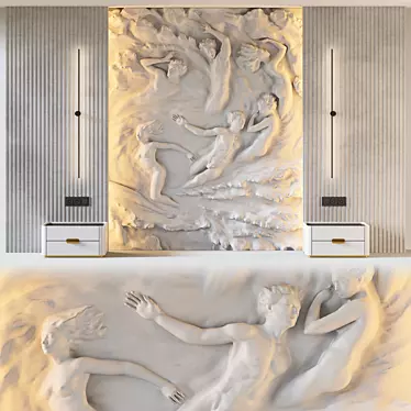 Dreamscape 3D Headboard Panel Mix 3D model image 1 