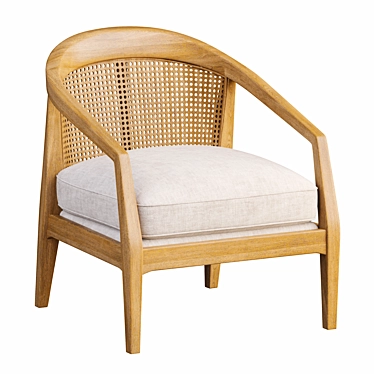 Willow Natural Rattan Armchair White Linen