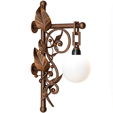 Elegant Forged Wall Sconce 3D model image 1 