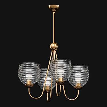 Modern Brass Warrington Chandelier 3D model image 1 