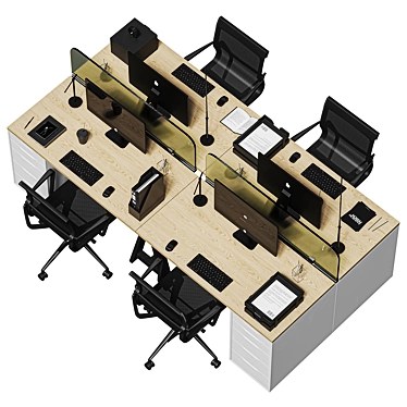 High-Detail Office Furniture Collection 3D model image 1 