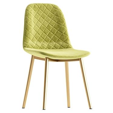 - Dabl Khaki Gold Chair 3D model image 1 