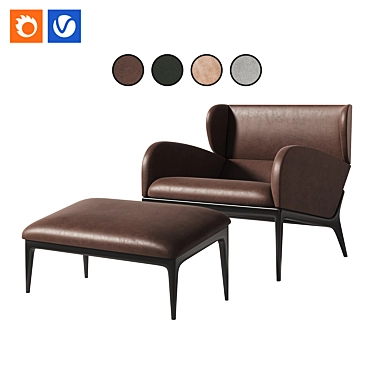 Malerba Antibes Lounge Chair 3D model image 1 