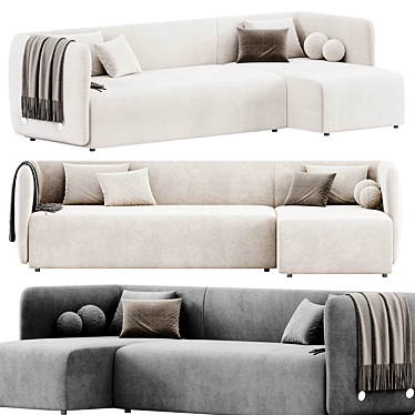 Modern Ersa Corner Sofa Set 3D model image 1 