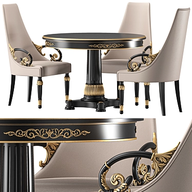 Versace Vanitas Round Dining Set 3D model image 1 