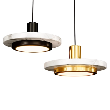 Modern Marble Ring Pendant Lamp 3D model image 1 