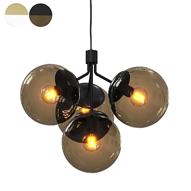 Elegant 4-Spot Pendant Light 3D model image 1 