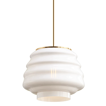 Translucent Milk Glass Hive Pendant 3D model image 1 