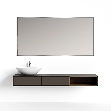 Modern Floating Vanity: Line Series 3D model image 1 