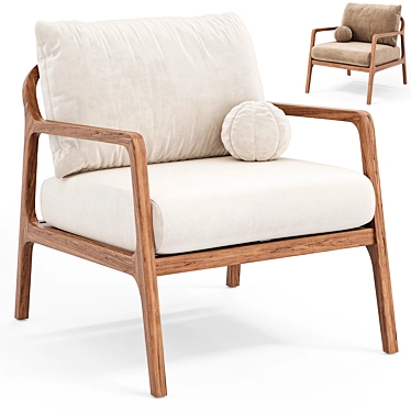  Elegant Palma Armchair: 2015 Design 3D model image 1 