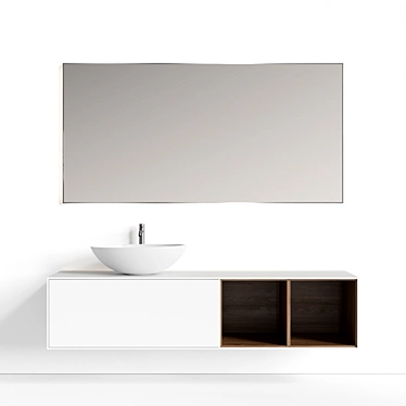 Designer Floating Vanity: Line Series 3D model image 1 