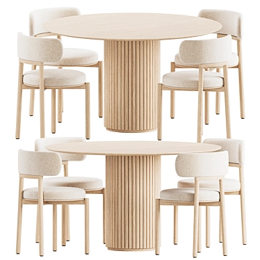 Royal Modern Dining Set 3D model image 1 