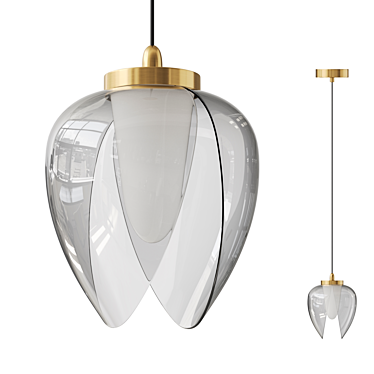 Crystal Petal Pendant Lamp 3D model image 1 