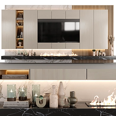 Premium TV Wall 03 Design 3D model image 1 