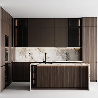Adjustable Modern Kitchen Model 3D model image 1 