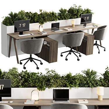 Modern Home Office Furniture Set 3D model image 1 