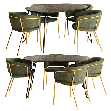 Modern Cosmo Space Dining Set 3D model image 1 