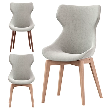 Elegant ANTEA Chair on Wood Base 3D model image 1 