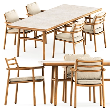 Tribu Ukiyo Armchair & Table 3D model image 1 