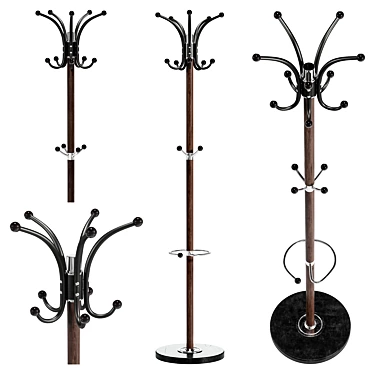 Modern Floor Standing Coat Rack 3D model image 1 