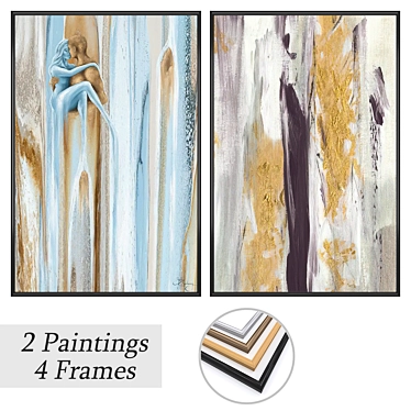 Art Set with Multiple Frames 3D model image 1 