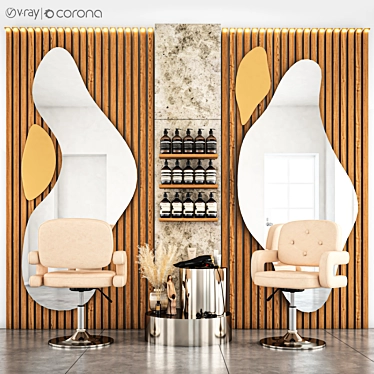 Dual Beauty Salon Design Furniture 3D model image 1 