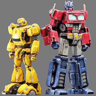 Optimus Prime & Bumblebee Figures 3D model image 1 