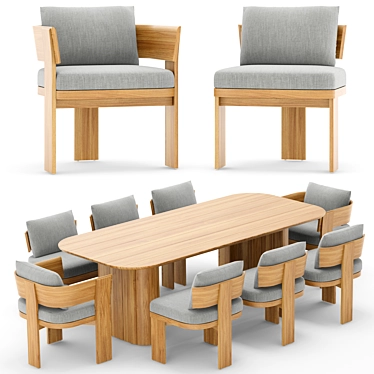 Solaro Outdoor Dining Set 3D model image 1 