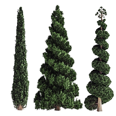 Pine Tree Set 3D Model 3D model image 1 