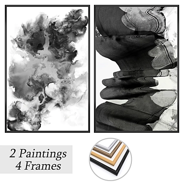 Modern Artwork Frame Set Bundle 3D model image 1 