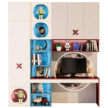  Toy Storage Cabinet with Workspace 3D model image 1 