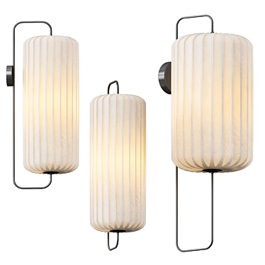 Sleek Minimalist Sakari Wall Lamp 3D model image 1 