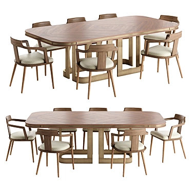 Italian Paul Table & Tilly Chairs 3D model image 1 