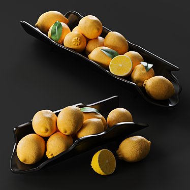 Elegant Lemon Caryn Trays Set 3D model image 1 