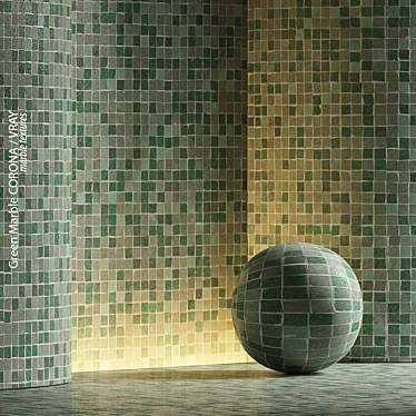 Green Marble 3D Render Set 3D model image 1 