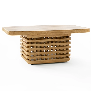 Modern Teak Side Table Furniture 3D model image 1 