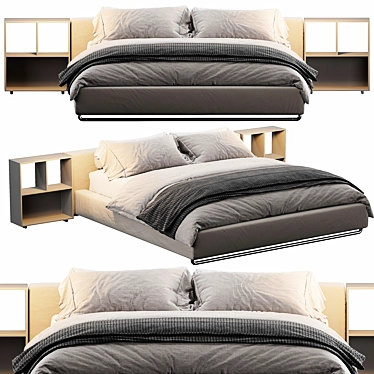 Flexform Groundpiece Bed 3D Model 3D model image 1 