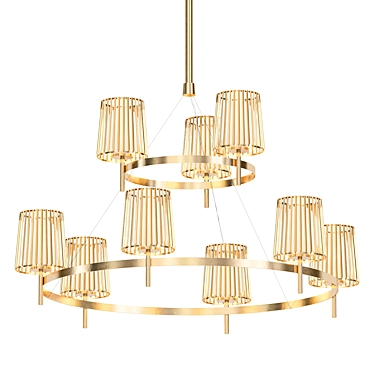 Elegant Dual Light Fixture 3D model image 1 