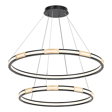 Double Ring LED Chandelier Range 3D model image 1 