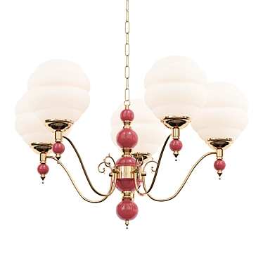 Elegant Creamy Kalco Chandelier 3D model image 1 