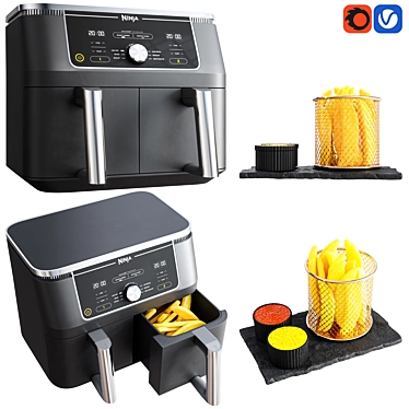 Ninja Air Fryer Bundle Pack 3D model image 1 